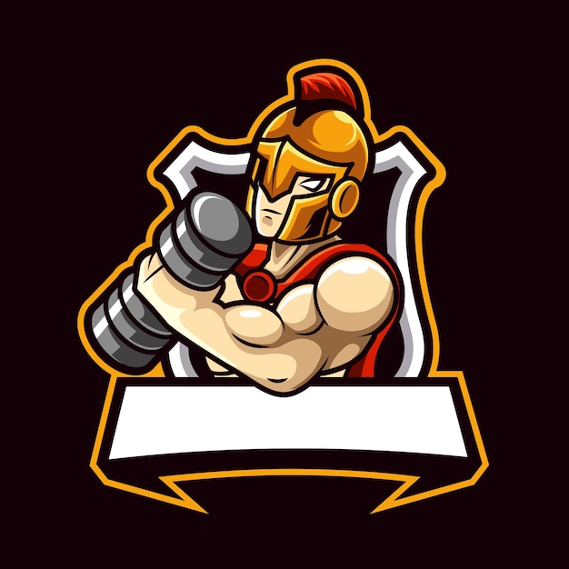 Vector strong spartan logo illustration for esport team and streamer