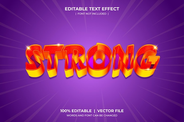 Strong style editable text effect