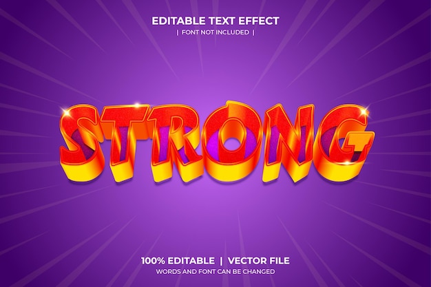 Vettore effetto di testo modificabile in stile forte