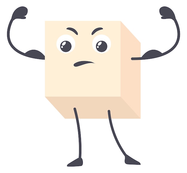 Strong sugar cube Funny cartoon food mascot