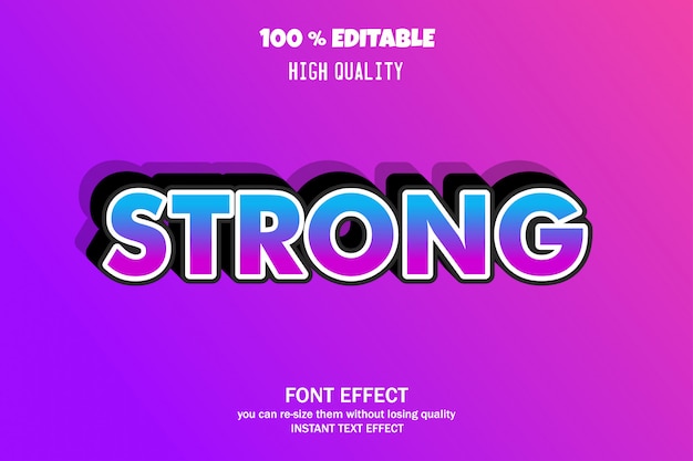 Strong text, editable font effect