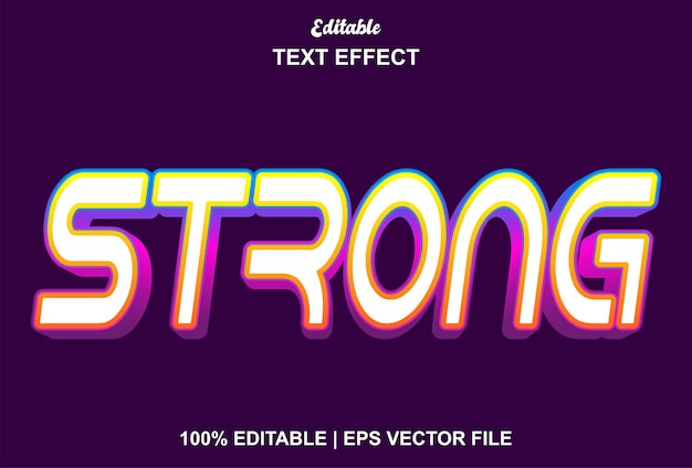 Strong text effect with purple color editable