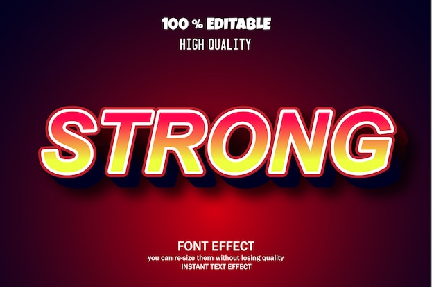 Strong text style, editable font effect