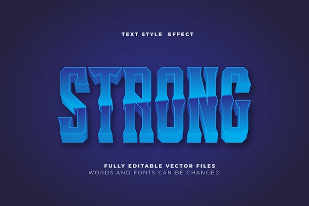 Strong text style effect vector