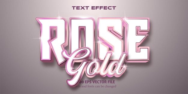 Вектор Яркий текст с мягким розовым оттенком в мультяшном стиле, редактируемый текстовый эффект роза