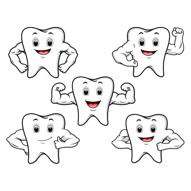 Strong tooth cartoon