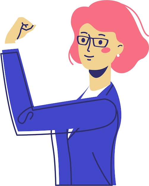 Strong Woman Showing Fist Muscle Girl Power We Can Do It