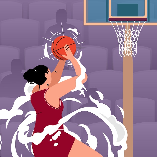 Strong women playing basketball celebrate national girls and women in sport