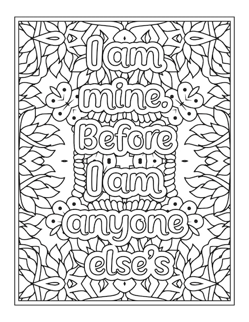 Strong Women Quotes Coloring Book Page for Adult