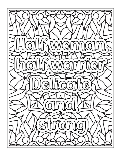 Strong Women Quotes Coloring Page For KDP interior