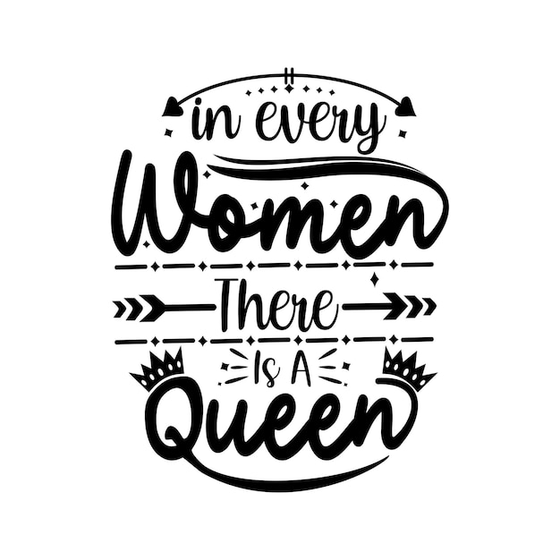 Vector strong women quotes design lettering vector