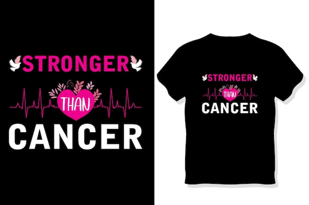 stronger than cancer breast cancer awareness t shirt design