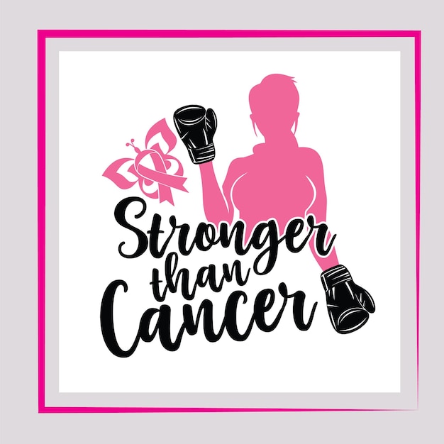 Vector stronger than cancer svg design