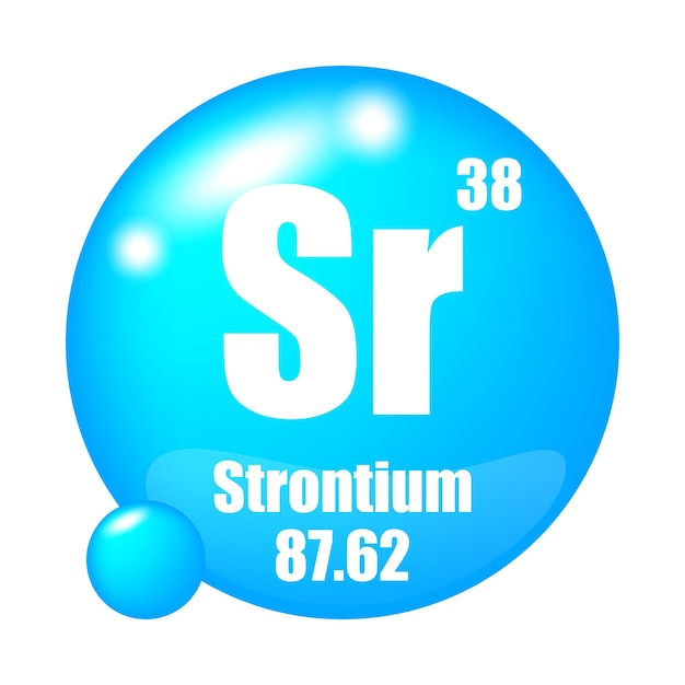 Strontium icon Sr chemical element Atomic number 38 Mass 8762 Blue sphere
