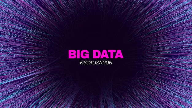 Vector stroom van circulair ontwerp van big data-deeltjes