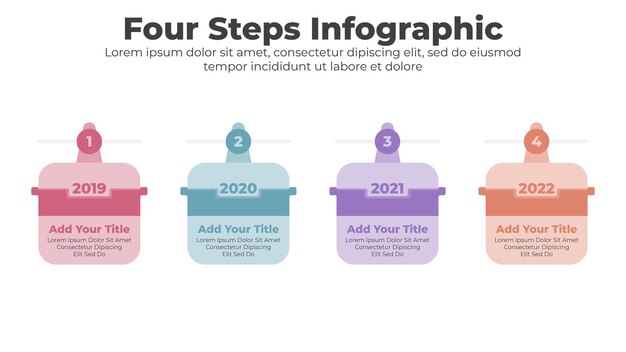 Stroomdiagram infographic sjabloon met 4 stappen of opties Zakelijke sjabloon voor presentatie