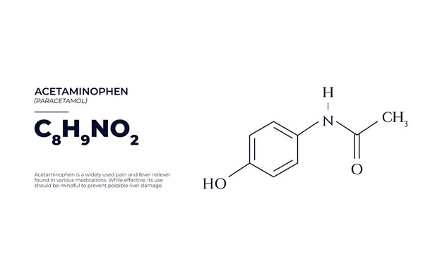 Structural Chemical Formula of a Compound with short information Banner Design