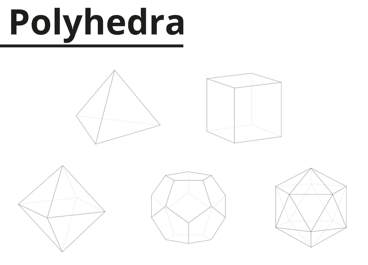 वेक्टर structure of different polyhedra geometry