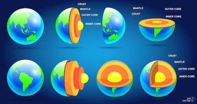 Vector structure of earth geography infographic concept 3d illustration