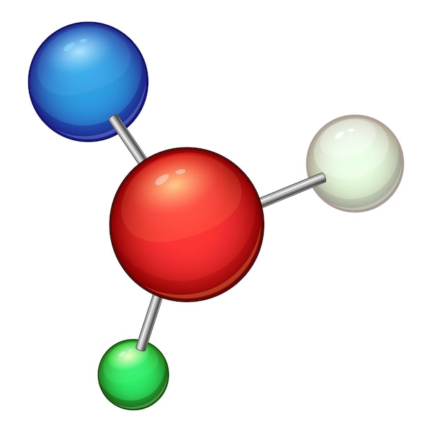 Vector structure molecule icon cartoon illustration of structure molecule vector icon for web