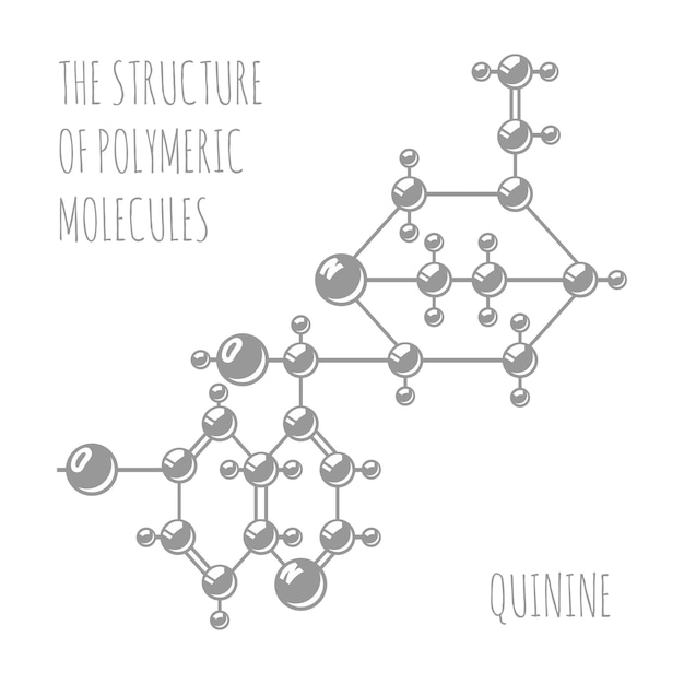 Vector the structure of molecules quinine