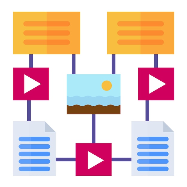 Structured Data Flat Illustration