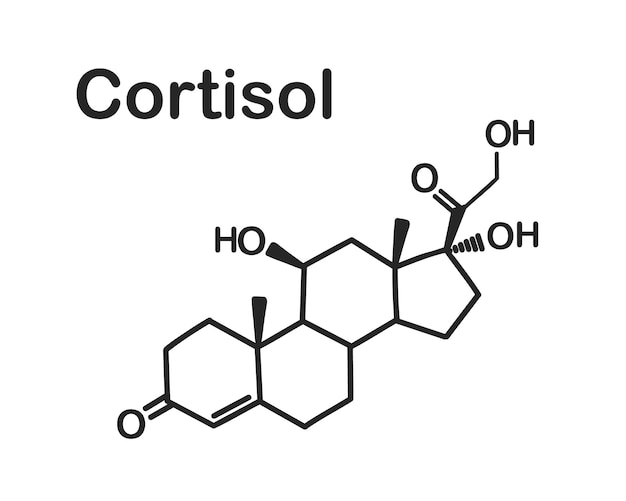 Vector structurele chemische formule van cortisol