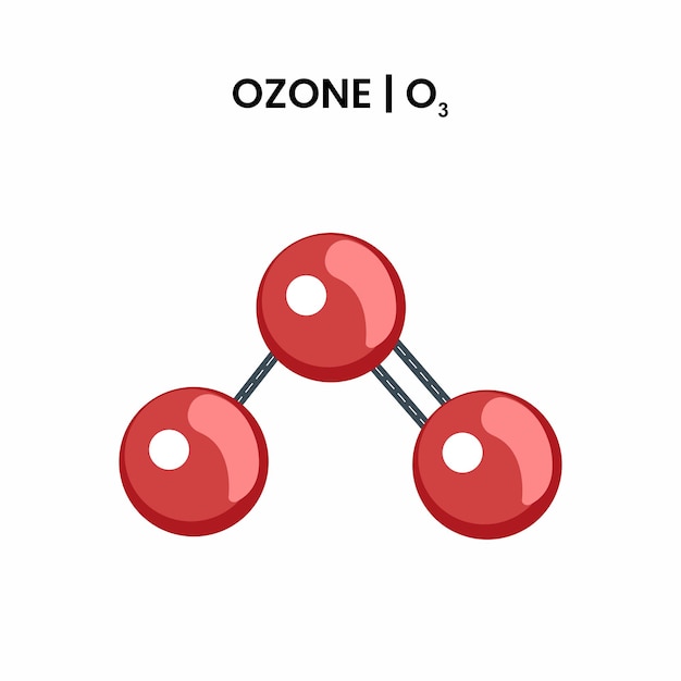 Structurele chemische formule van ozonbroeikasgas. medisch infographic ontwerp.