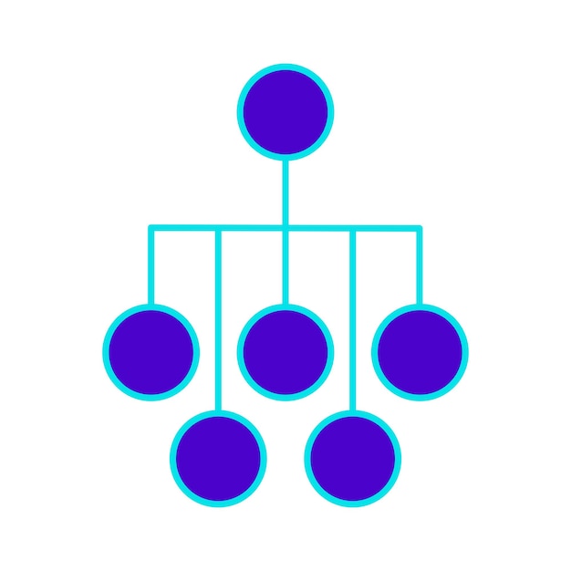 Structuur organisatie stroomschema blauwe pictogram vectorillustratie