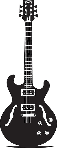 Vector strumming serenity guitar icon design vector echoes of elegance gitaar emblem icon