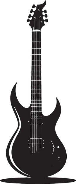 Strumming symphony guitar logo vector graphic acoustic artistry design dell'emblema della chitarra