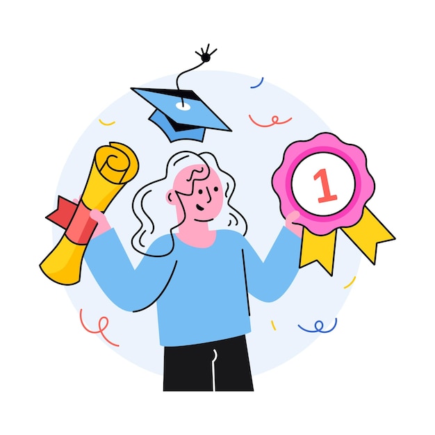 student achievement concept vector in a flat style stock illustration