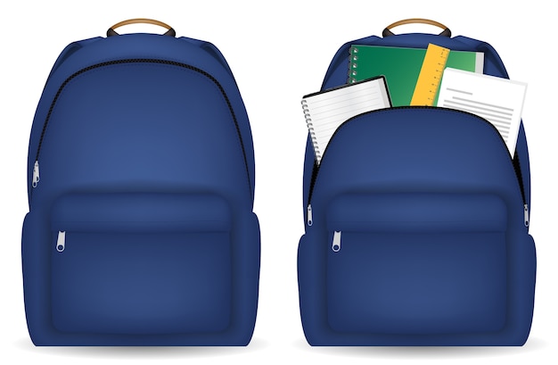 Student bag with study object inside vector