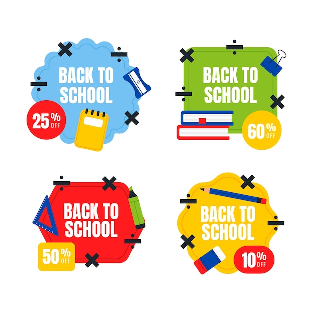 Vector student discount labels design