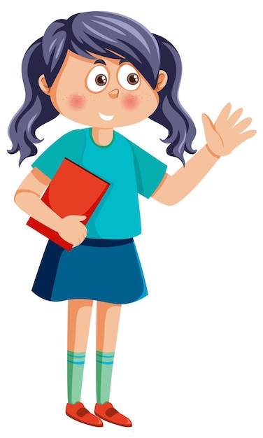 Vector student girl cartoon character