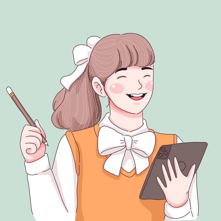 Vector 학생 소녀 그림