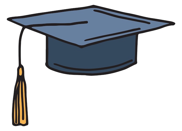 Vector student hat doodle icon high education symbol