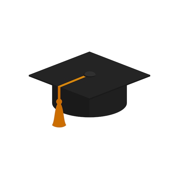 Student hat icon isolated on white background