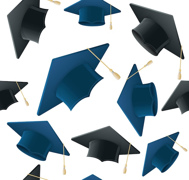 Vector student hat pattern background vector