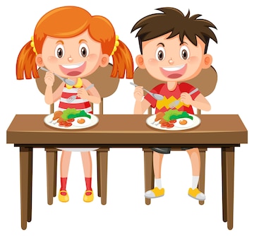 Kids eating lunch Vectors & Illustrations for Free Download | Freepik