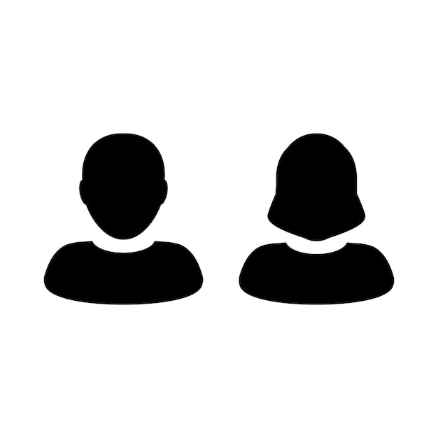 Студенческая иконка вектор мужского и женского профиля пользователя символ аватара для образования