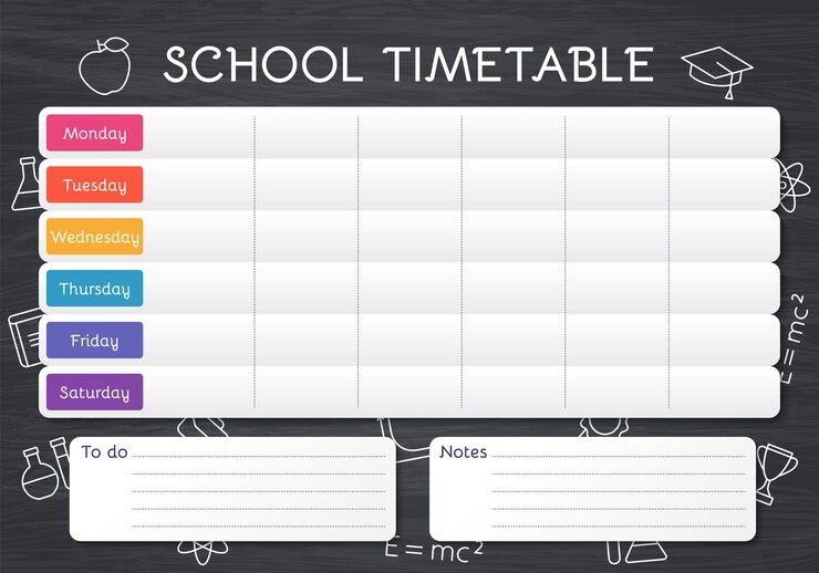 Student plan on blackboard with lessons