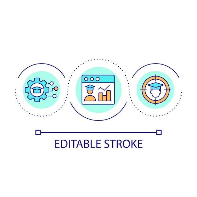 Student progress tracking loop concept icon