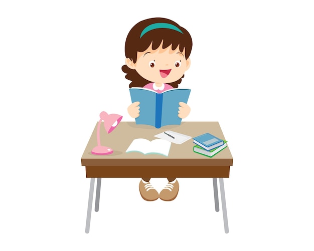 student sitting on desk working for homework