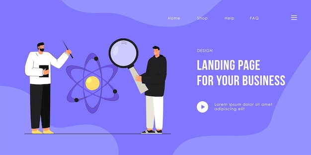 Student and teacher passionate about science landing page template