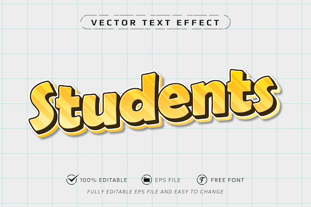 Vector student tekst effect school stijl