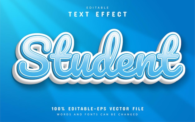 Student text, editable 3d text effect