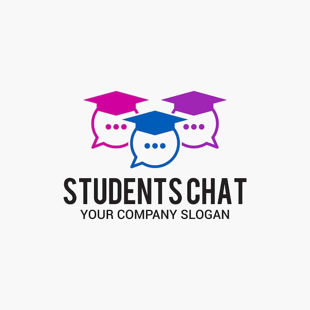Vector studenten chat logo