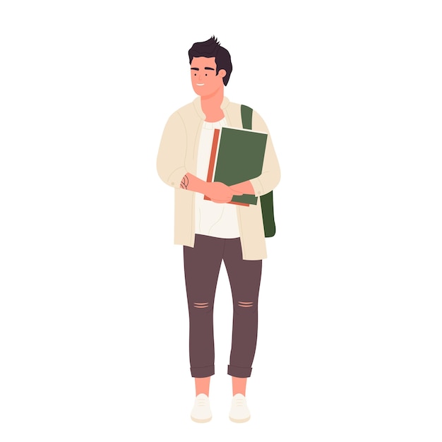 Studentenjongen met schoolboeken