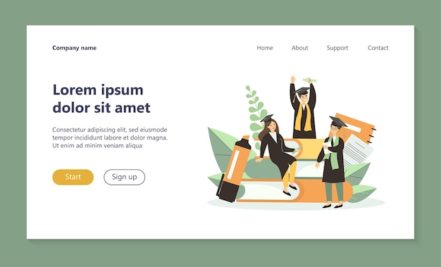 Students celebrating graduation landing page